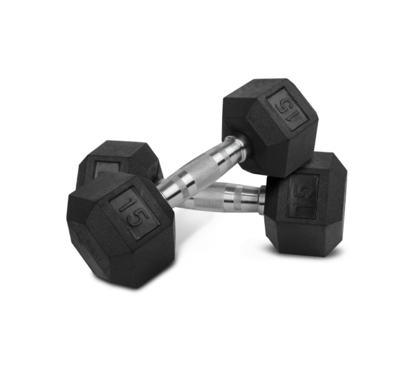 Kit 2 Mancuernas Hexagonales Acero Forro De Neopreno 15 Lbs