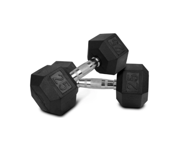 Kit 2 Mancuernas Hexagonales Acero Forro De Neopreno 25 Lbs