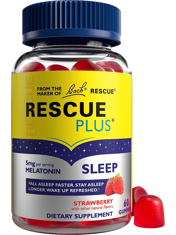 Bach RESCUE PLUS - Gomitas de melatonina , sin gluten, 60 unidades