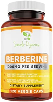 Berberine 1000 mg - 120 veg capsulas simple organic