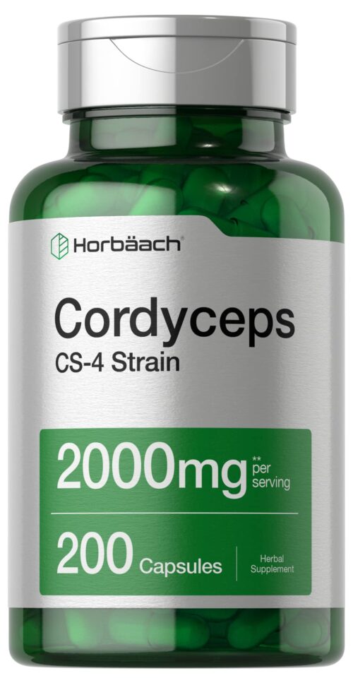 Cordyceps Cápsulas | 200 unidades | Suplemento de hongos sin OMG |