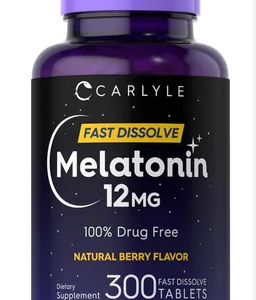 Carlyle Melatonina 12 mg | 300 cápsulas blandas | para adultos | Sin OMG, suplemento sin gluten