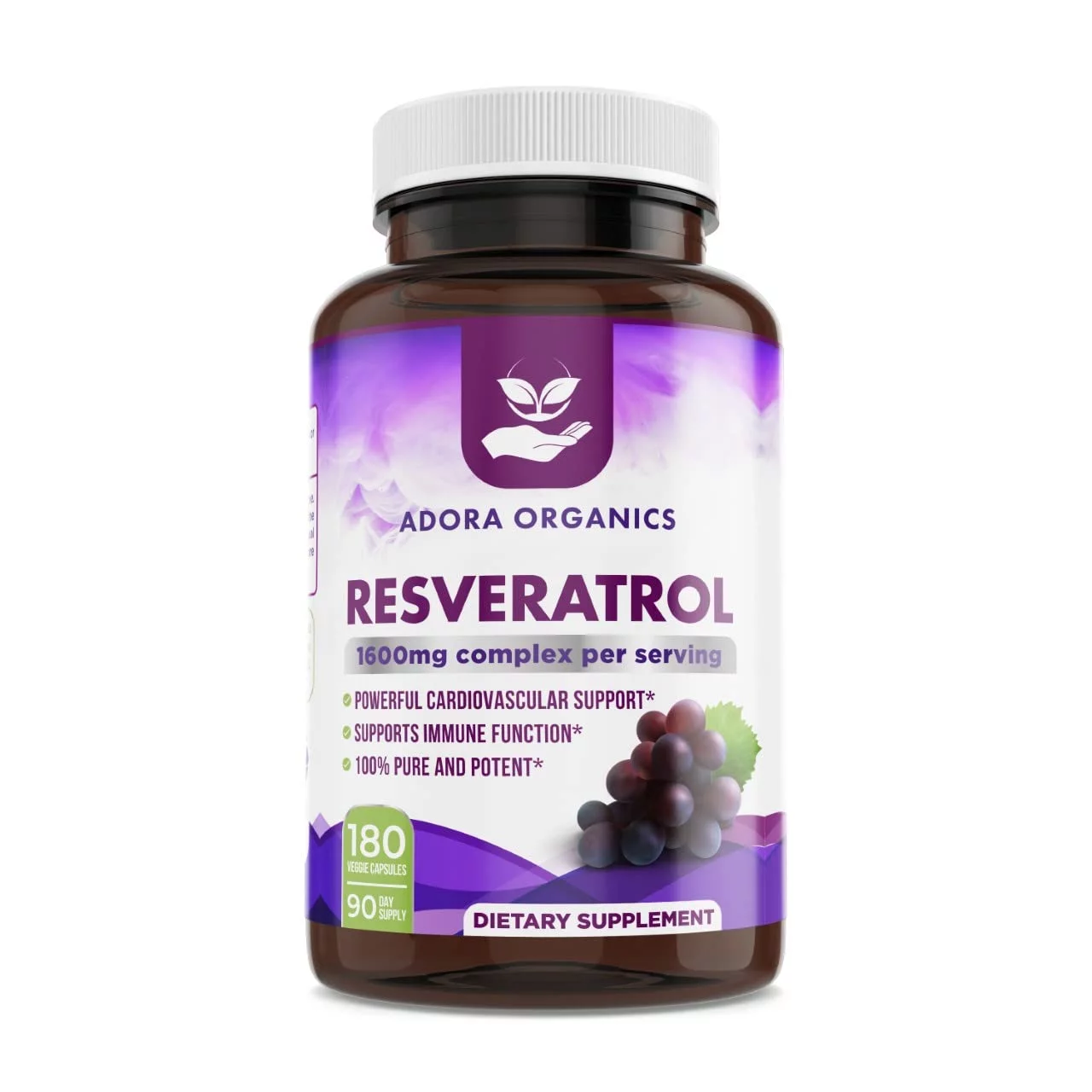 Adora Organics Resveratrol 1600 mg 180 cápsulas