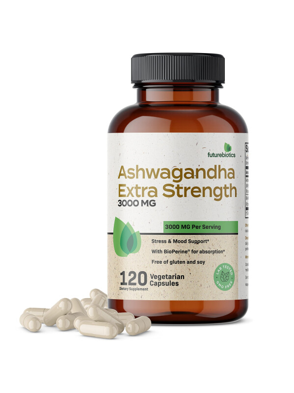 Futurebiotics Ashwagandha Cápsulas extra fuertes de 3000 mg