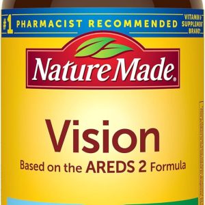 Nature Made Visión basada en la fórmula AREDS 2, vitaminas oculares con luteína y zeaxantina, vitamina C, vitamina E, zinc y cobre para una visión saludable y apoyo a la función ocular, 60 cápsulas