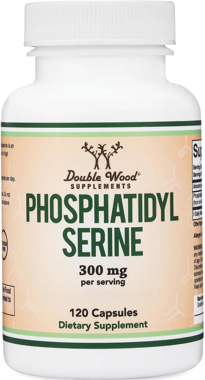 Suplemento de fosfatidilserina de 300 mg por porción, 120 cápsulas (complejo fosfatidilserina) por Double Wood