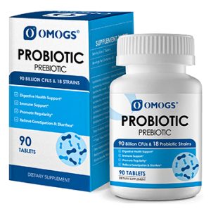 Probiotics 90 Billion CFUs 18 Strains,with 3 Organic Prebiotics & Vitamin C - 90 Tablets