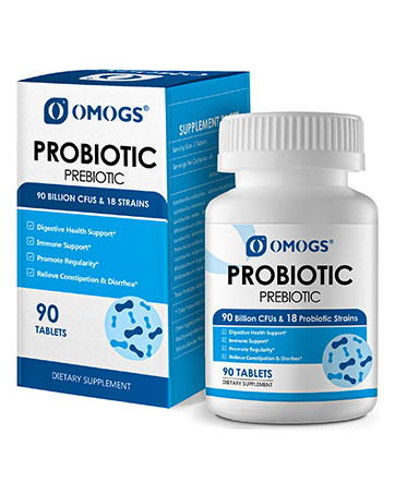 Probiotics 90 Billion CFUs 18 Strains,with 3 Organic Prebiotics & Vitamin C - 90 Tablets