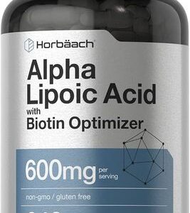 Horbäach Alpha Lipoic Acid 600mg | 240 Capsulas | con Biotina